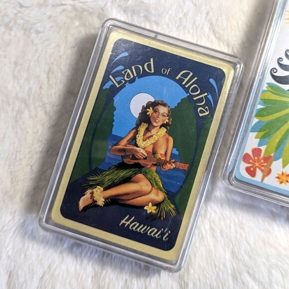 NIB 2 Decks Hawaiian Themed Playing Cards - Hula Dancers - Picture 2 of 7